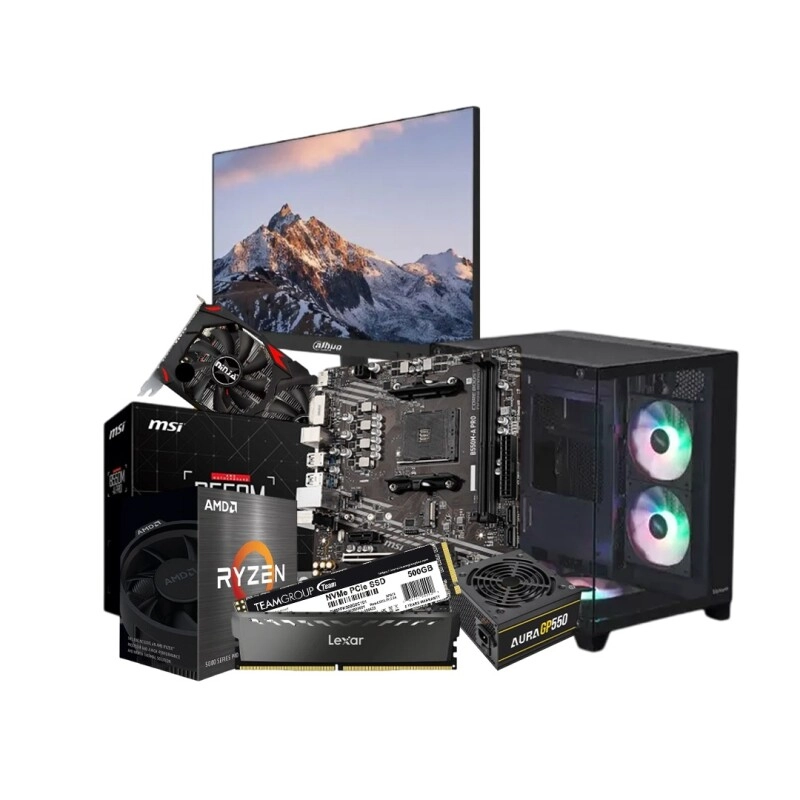 AMD Ryzen 5 5600 B550M-A PRO 8GB RAM 500GB SSD Gaming Desktop PC With Radeon RX 580 Phantom 8GB