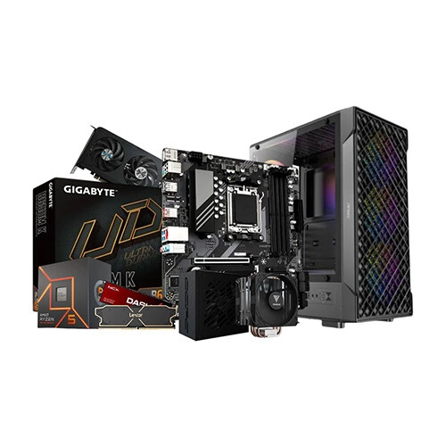 AMD Ryzen 5 7500F GIGABYTE B650M K 16GB RAM 512GB SSD Gaming Desktop PC with GeForce RTX 5060 EAGLE MAX OC 8G
