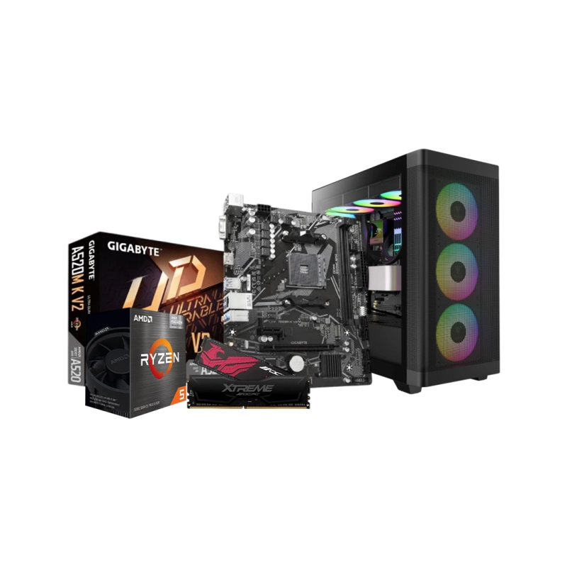 AMD Ryzen 5 5600G GIGABYTE A520M K Motherboard 8GB RAM 256GB SSD Gaming PC