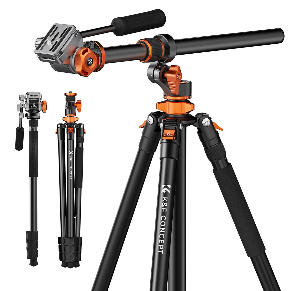 KF09.137 video tripod, Detachable Monopod inch/2.3m fluid head video tripod